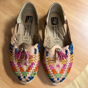 MEXICANA Multicolor Woven Tassel Loafers. Hecho en Mexico